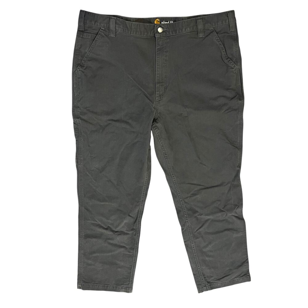 Carhartt Men's Pants 42X31 Gray Canvas Rugged Flex® Rigby Relaxed Fit
